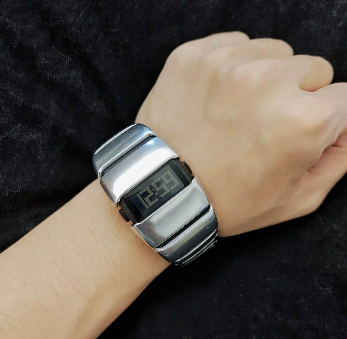 Early 2000's Nike D-Line Stainless-Steel Digital Watch