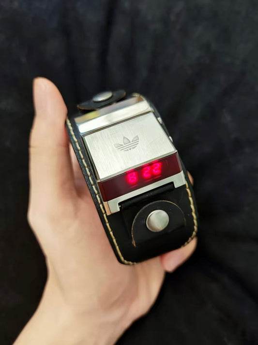 Adidas Driver’s Blood Screen LED Watch – Rare Leather Strap Version (Limited Edition)