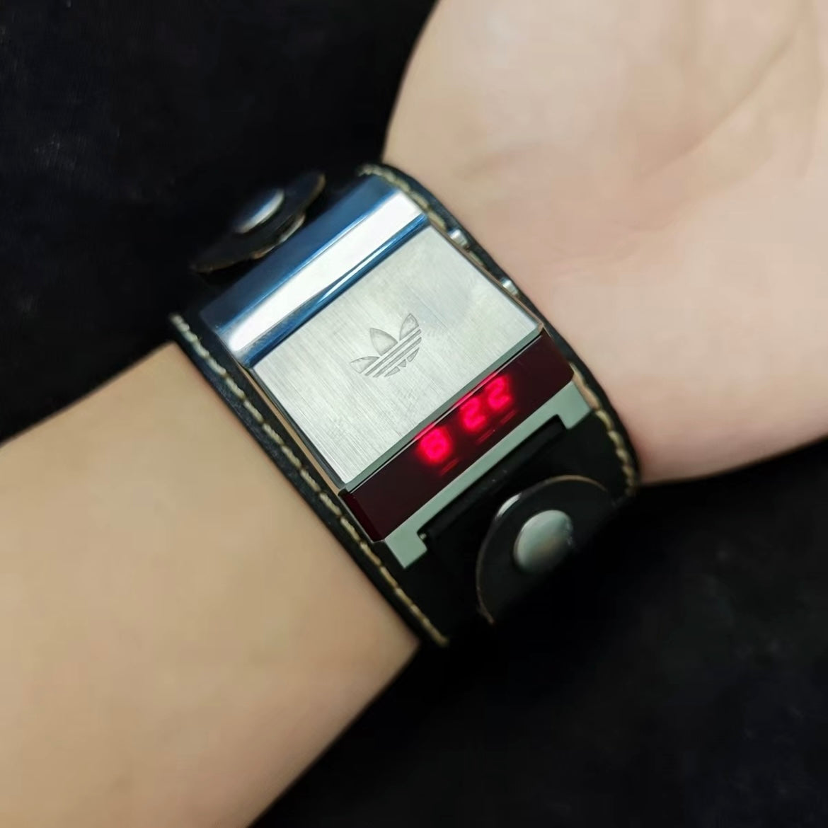 Adidas Driver’s Blood Screen LED Watch – Rare Leather Strap Version (Limited Edition)