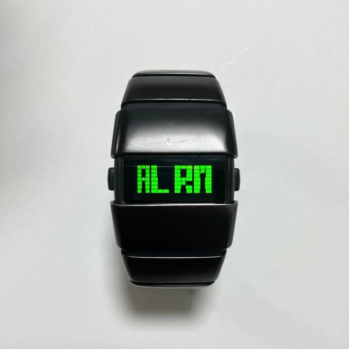 Early 2000's Nike D-Line Black Stainless-Steel Digital Watch