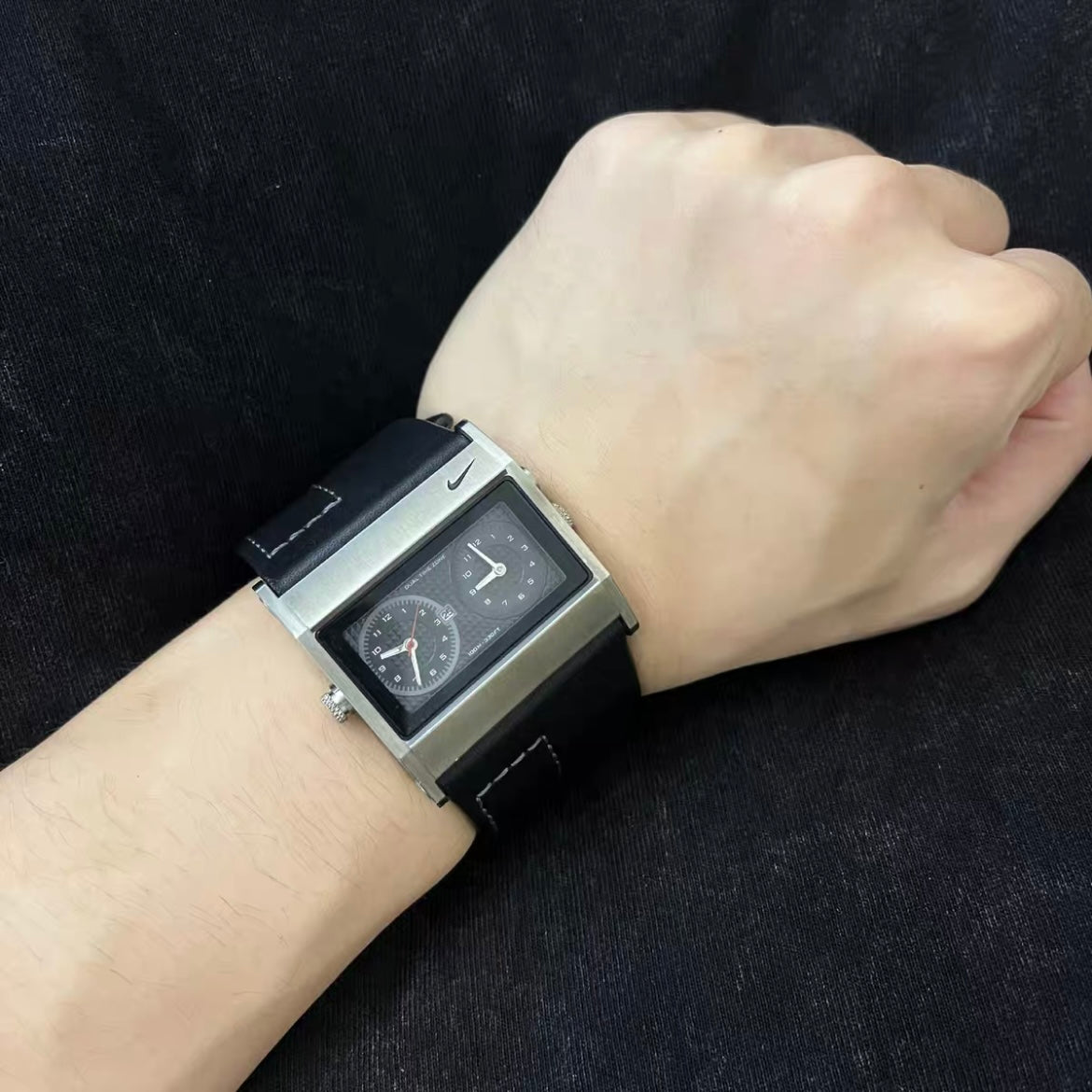 Nike Oregon WA0054 – Rare Men’s Double Analog Stainless Steel & Leather Watch