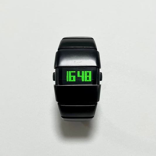Early 2000's Nike D-Line Black Stainless-Steel Digital Watch