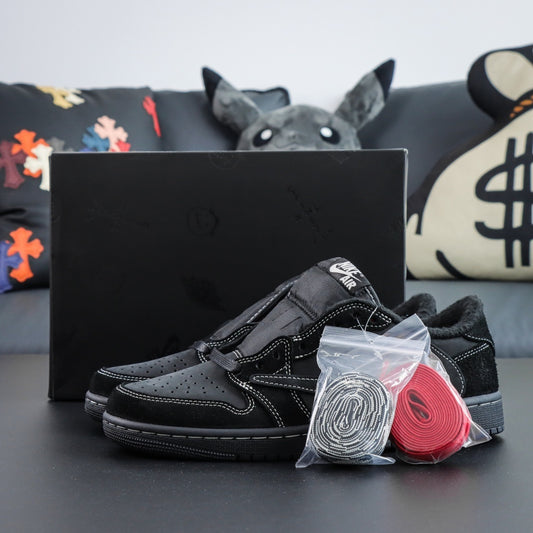 TRAVIS SOCTT X NIKE AIR JORDAN 1 LOW OG "BLACK PHANTOM" DM7866-001