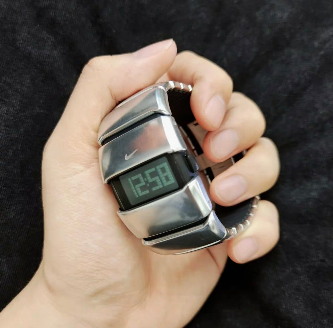 Early 2000's Nike D-Line Stainless-Steel Digital Watch
