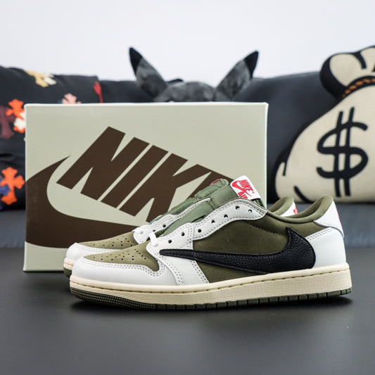 TRAVIS SOCTT X NIKE AIR JORDAN 1 LOW MEDIUM OLIVE DM7866-200