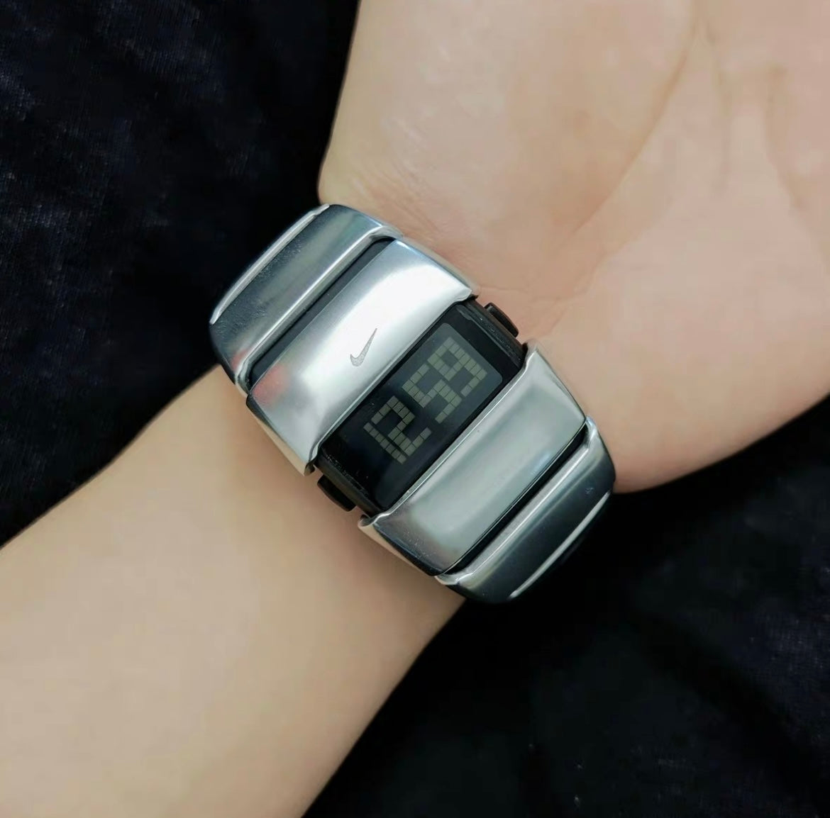 Early 2000's Nike D-Line Stainless-Steel Digital Watch