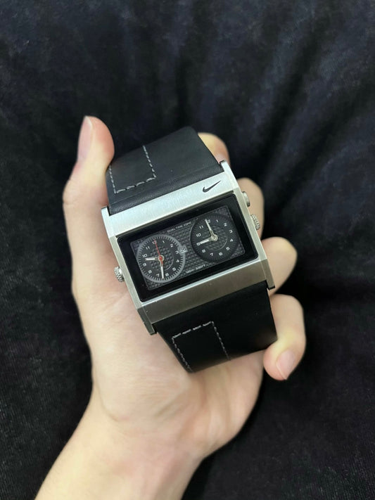 Nike Oregon WA0054 – Rare Men’s Double Analog Stainless Steel & Leather Watch