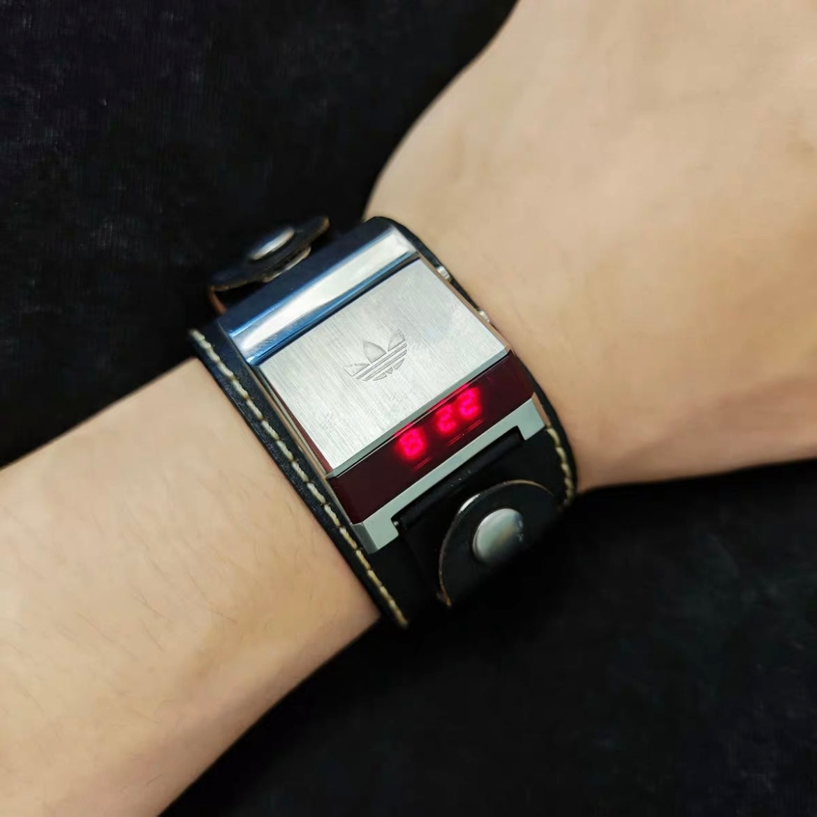Adidas Driver’s Blood Screen LED Watch – Rare Leather Strap Version (Limited Edition)